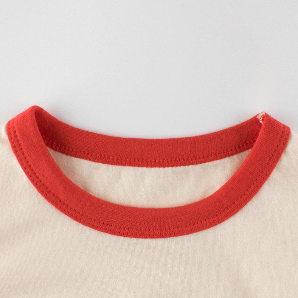 MyKids-USA® Baby Cartoon Animal Graphic Color block Neck Sleeves Tee-2