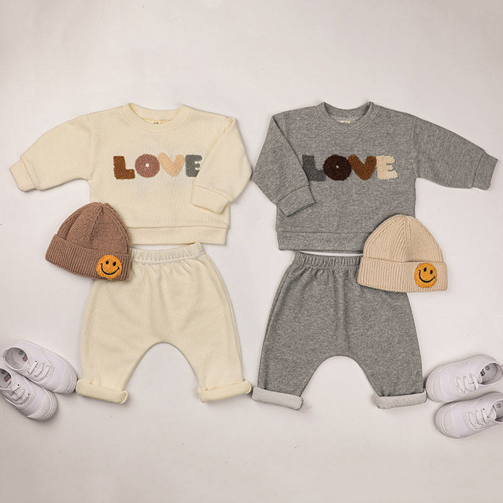 MyKids-USA® LOVE Graphic Hoodies Combo Pants Kids Valentine's Day Sets-4