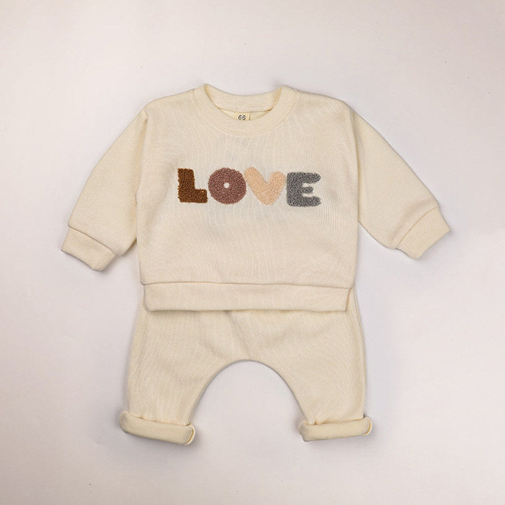 MyKids-USA® LOVE Graphic Hoodies Combo Pants Kids Valentine's Day Sets-2