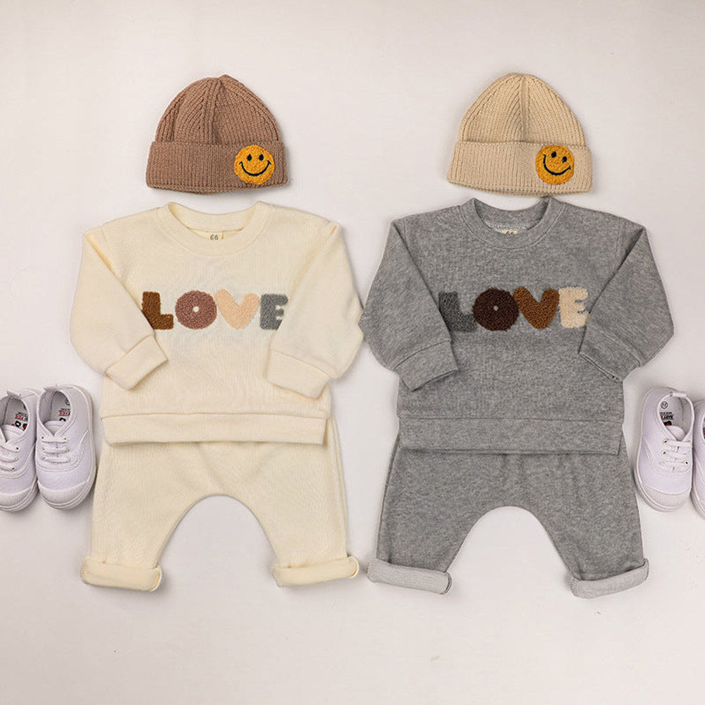 MyKids-USA® LOVE Graphic Hoodies Combo Pants Kids Valentine's Day Sets-1