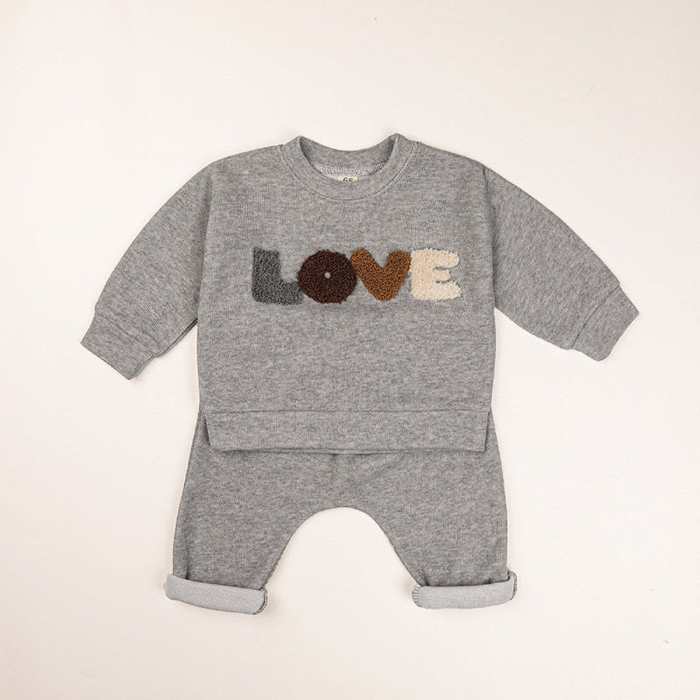 MyKids-USA® LOVE Graphic Hoodies Combo Pants Kids Valentine's Day Sets-3