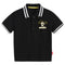 MyKids-USA® Baby Boy Panda Print Pattern Polo Collar White T-Shirt Preppy Style Short-Sleeved Tee Shirt With Button-0