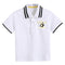 MyKids-USA® Baby Boy Panda Print Pattern Polo Collar White T-Shirt Preppy Style Short-Sleeved Tee Shirt With Button-3