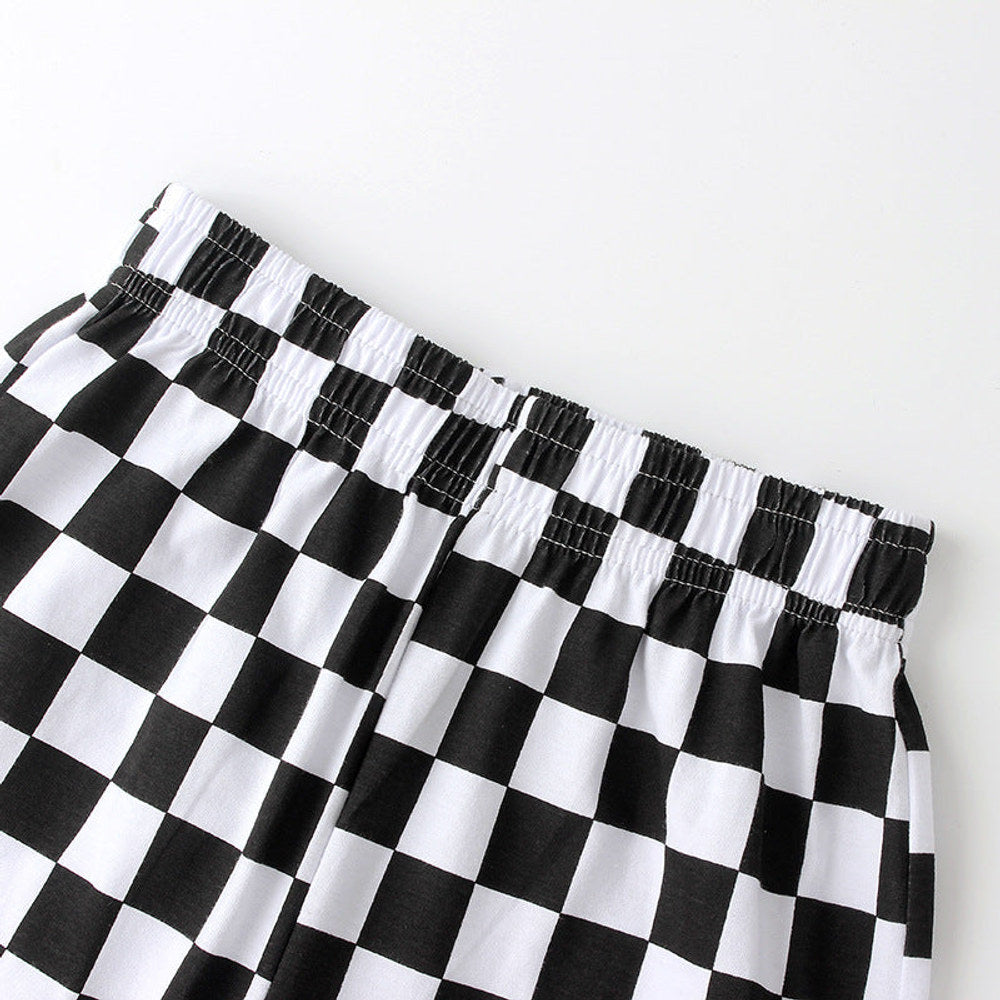 MyKids-USA® Baby Boy Checkerboard Pattern Loose Pants-3