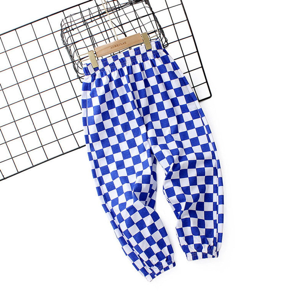 MyKids-USA® Baby Boy Checkerboard Pattern Loose Pants-1