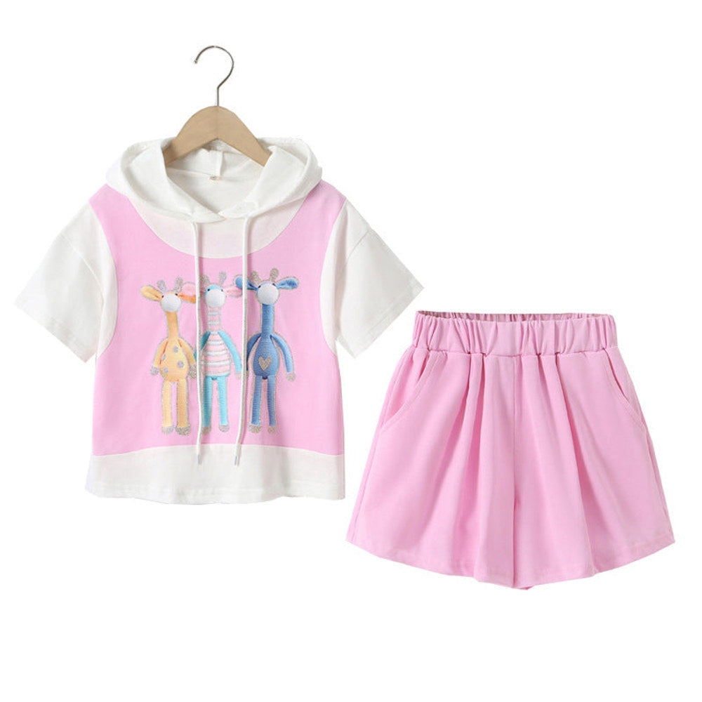 MyKids-USA® Cute Print Pattern Casual T-Shirt Clothing Sets-0
