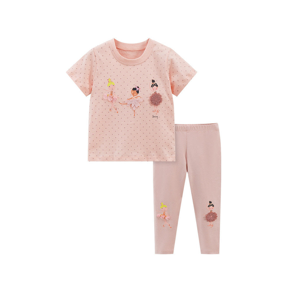 MyKids-USA® Girls Dancers Cartoon Collection T-Shirt And Pants Set-0