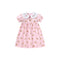 MyKids-USA® Baby Girls Peter Pan Floral Collar Short Sleeves Rabbits Pattern Dress-0