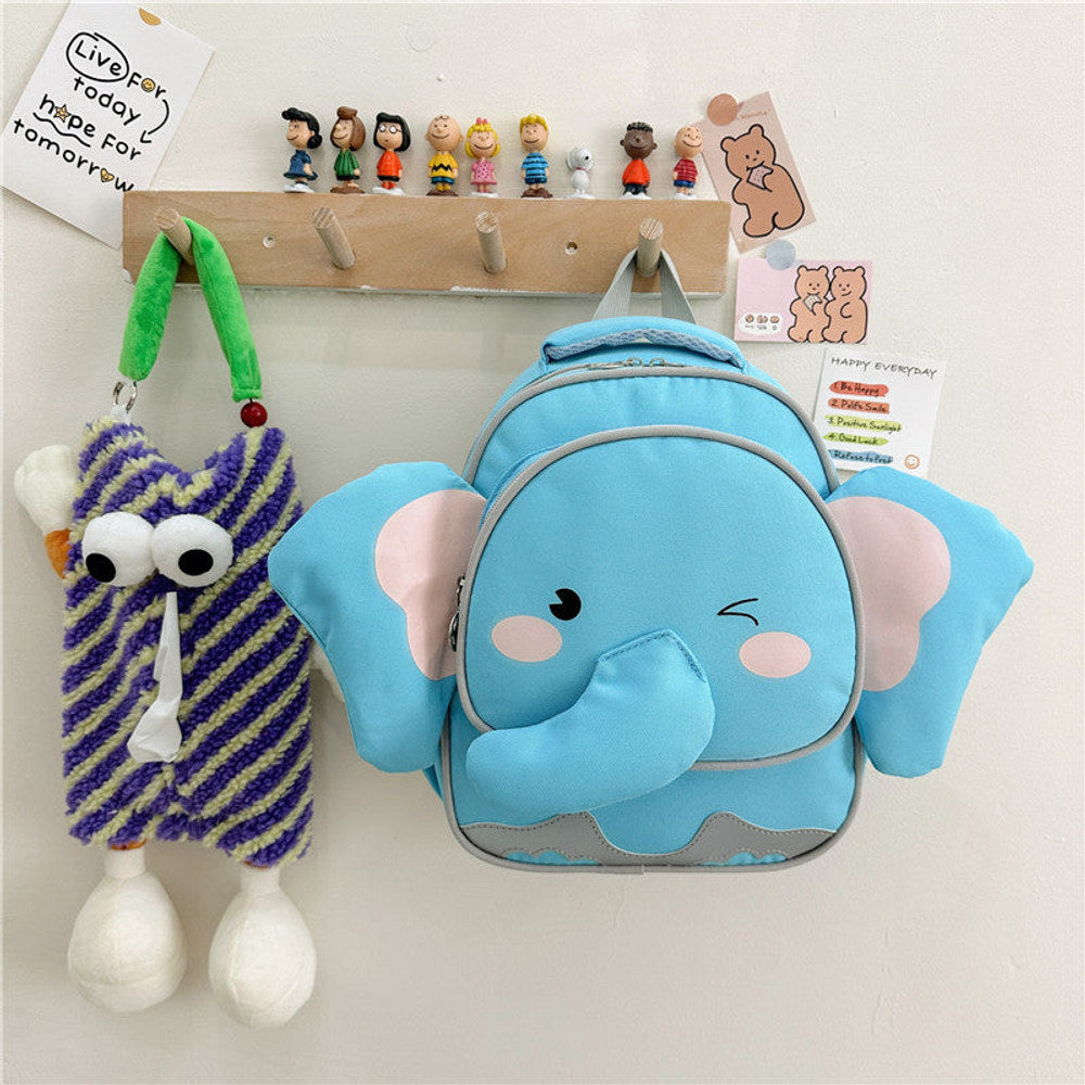 MyKids-USA® Adorable Cartoon Elephant Design Canvas Backpack For Kindergarten Kids-3