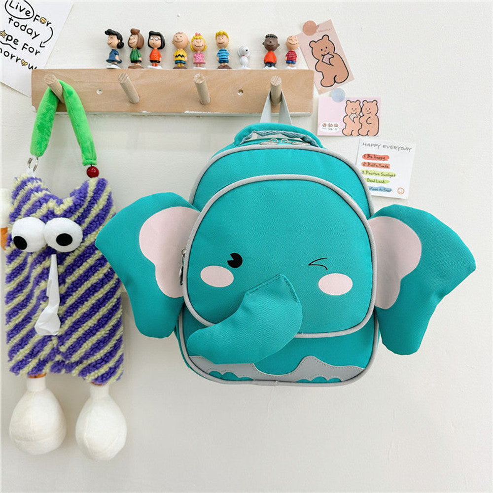 MyKids-USA® Adorable Cartoon Elephant Design Canvas Backpack For Kindergarten Kids-1