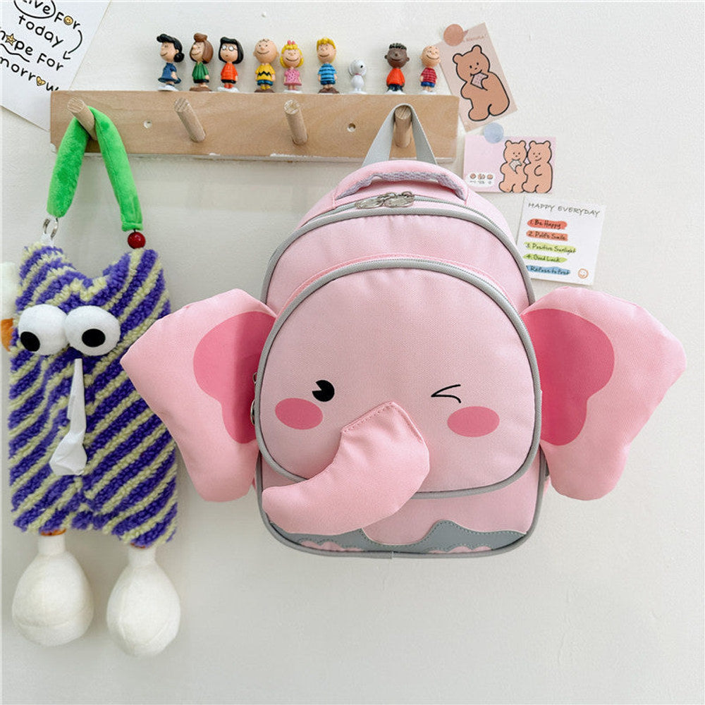 MyKids-USA® Adorable Cartoon Elephant Design Canvas Backpack For Kindergarten Kids-2