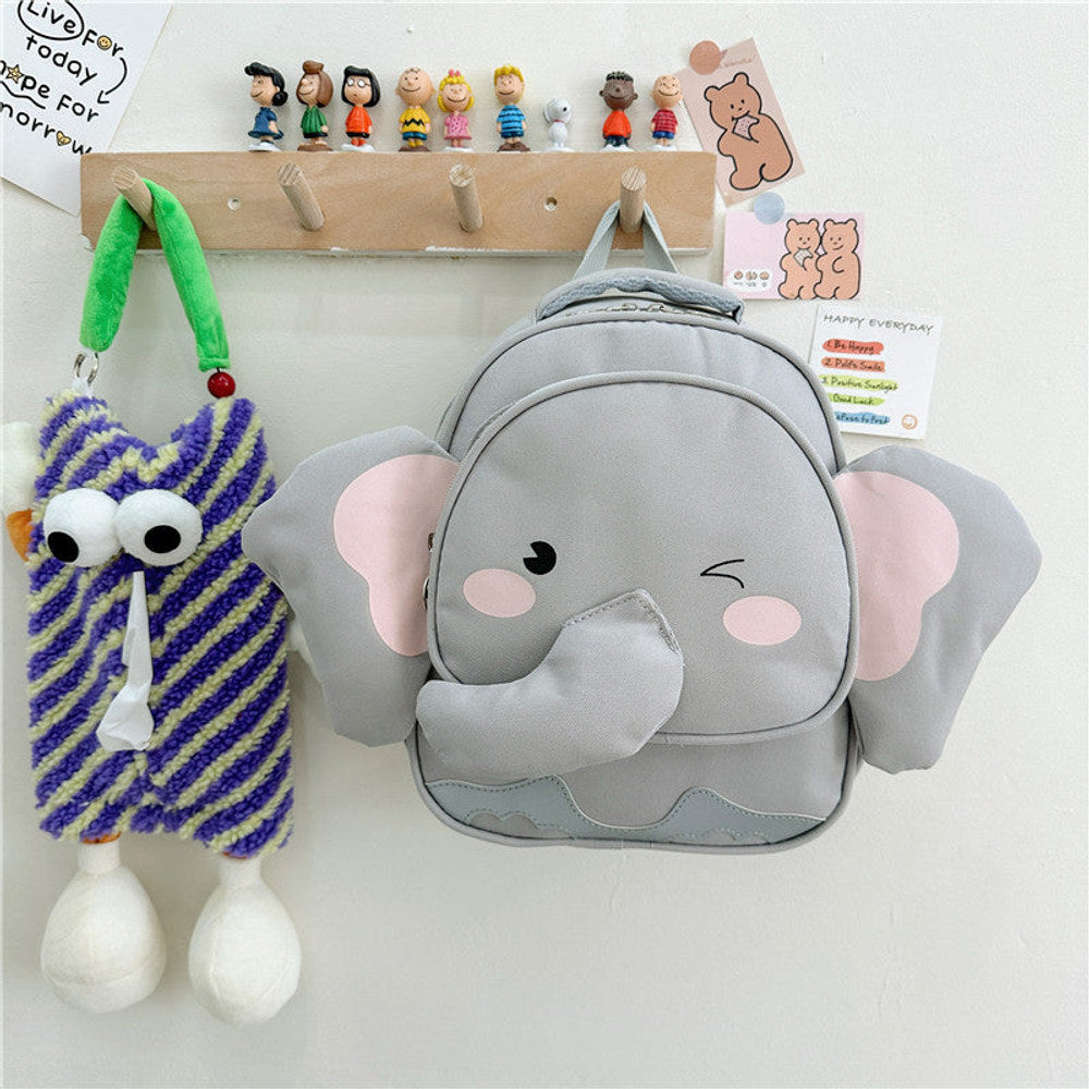 MyKids-USA® Adorable Cartoon Elephant Design Canvas Backpack For Kindergarten Kids-4