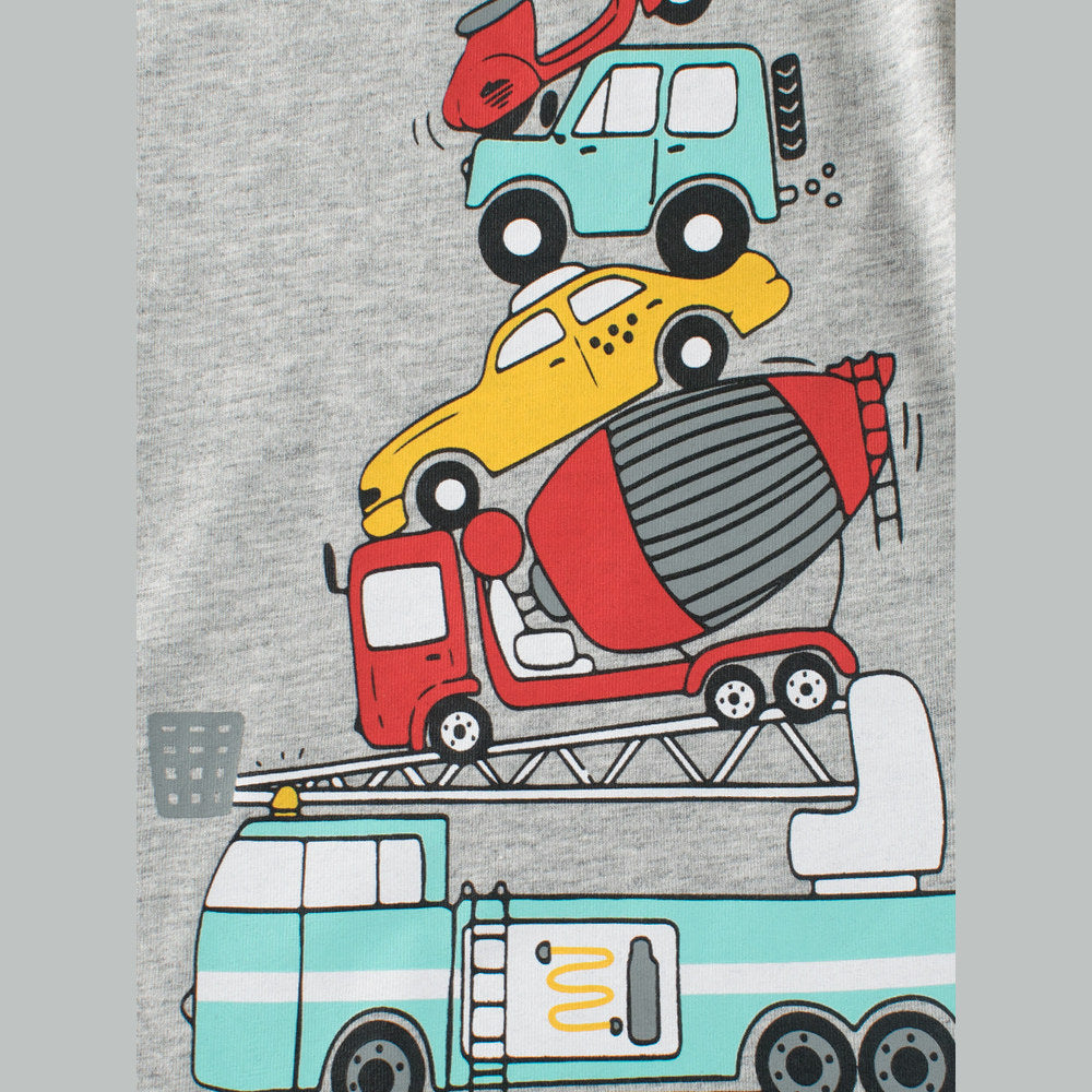 MyKids-USA® Construction Vehicles Printing Boys T-Shirt In European And American Style For-4
