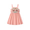 MyKids-USA® Girls Sleeveless Symmetrical Cartoon Pattern Strap Dress-0