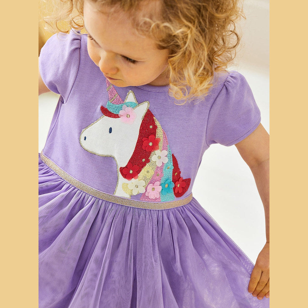 MyKids-USA® Mesh Princess Dress for Girls, European and American Cute Baby Dress-3