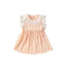 MyKids-USA® Plaid Pattern Fly Sleeves Lace Decorated Dress for Stylish Girls-0
