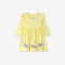 MyKids-USA® Cartoon Rabbits and Flowers Pattern Long Sleeves Crew Neck Dress for Stylish Girls-0