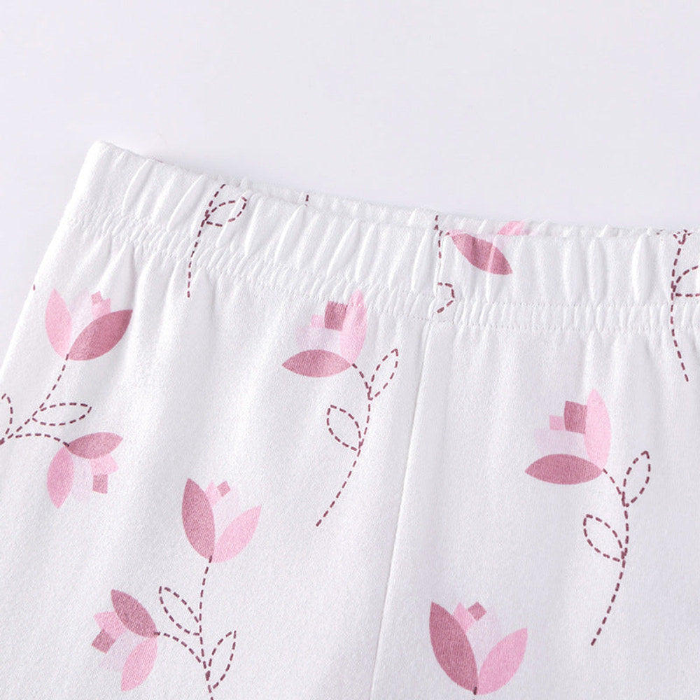 MyKids-USA® Girls Cute Rabbit Cartoon Pattern Long Sleeves Sweatshirt and Floral Pants Clothing Set-4