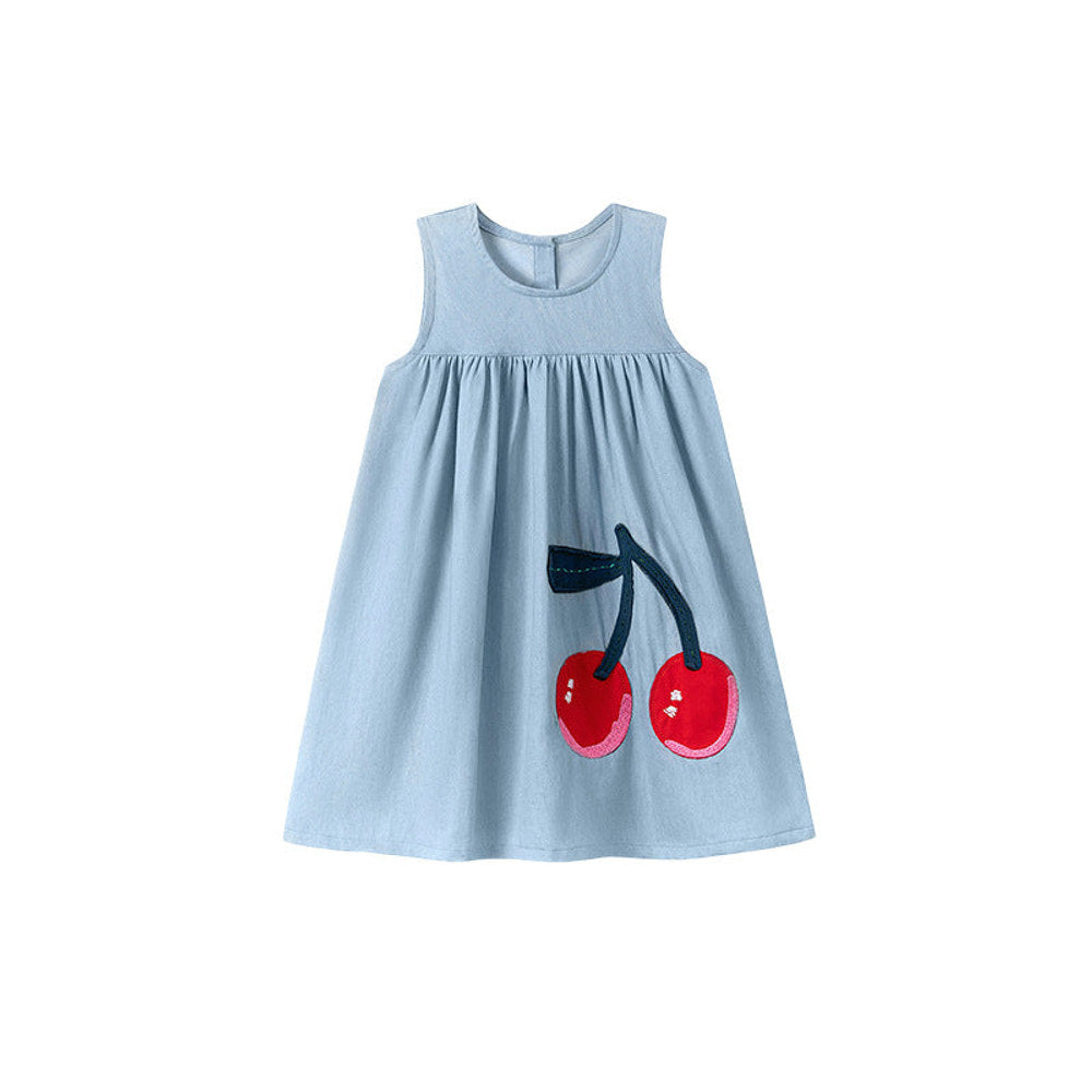 MyKids-USA® Fruits Pattern Sleeveless Dress for Stylish Girls-4