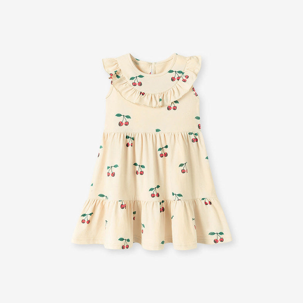MyKids-USA® Cherry Pattern Sleeveless Dress for Stylish Girls-0