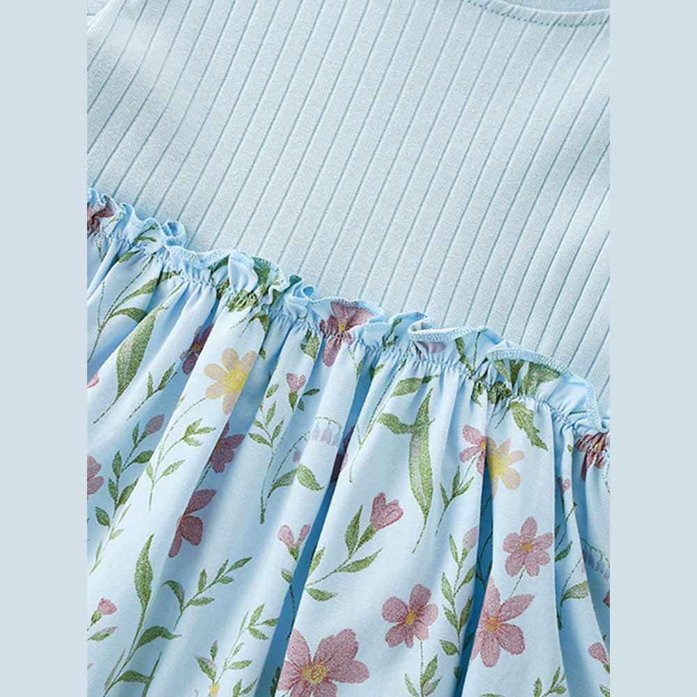 MyKids-USA® Short Sleeves Floral Dress for Stylish Girls-3