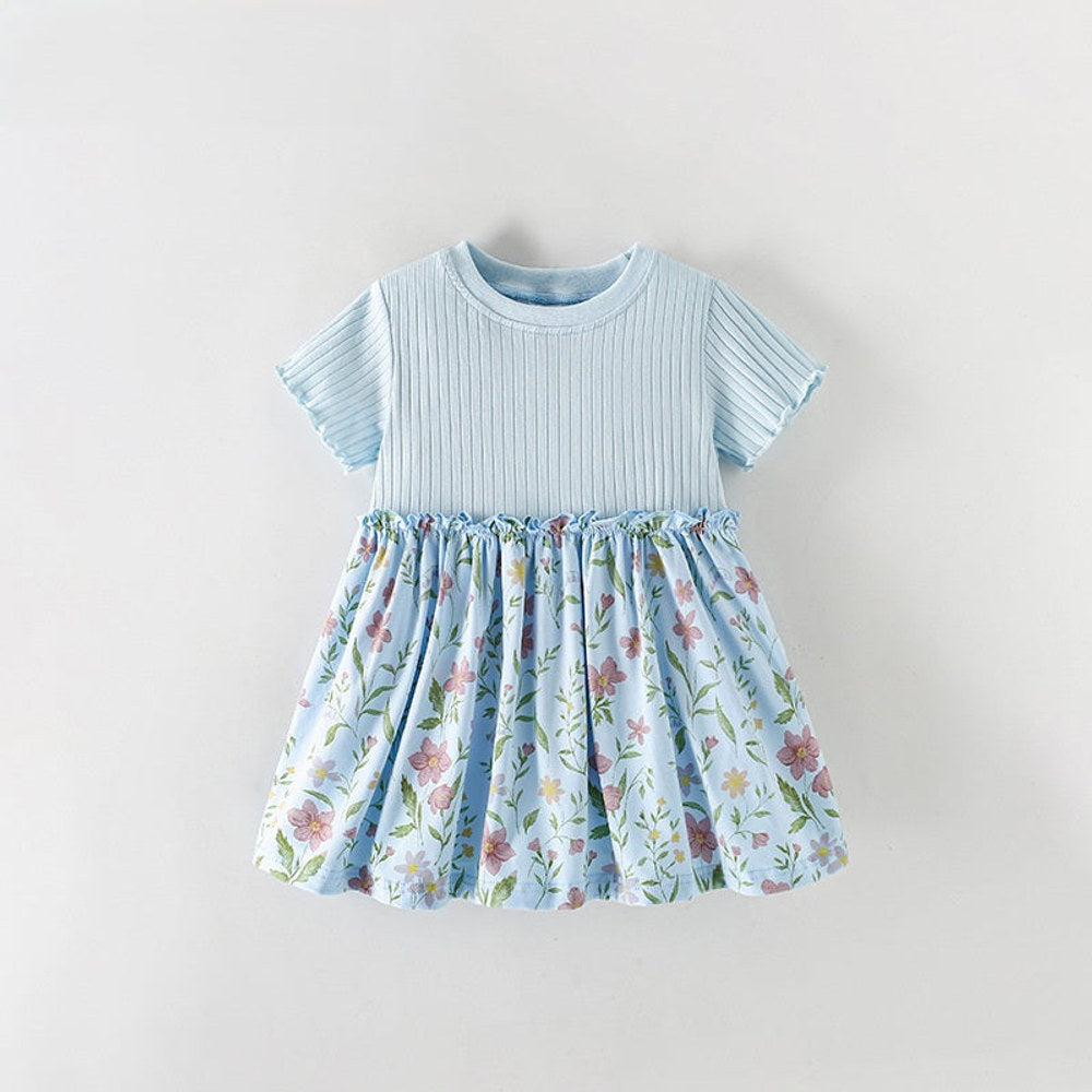 MyKids-USA® Short Sleeves Floral Dress for Stylish Girls-0