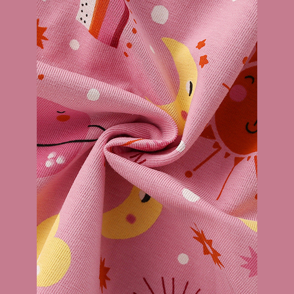 MyKids-USA® Baby Kids Girls Short Sleeves Cartoon Pattern Dress-3