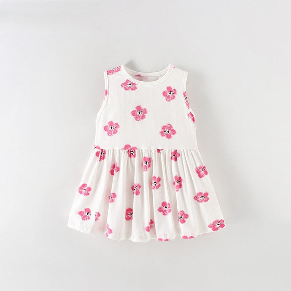MyKids-USA® Baby Kids Girls Sleeveless Floral Pattern Dress-0