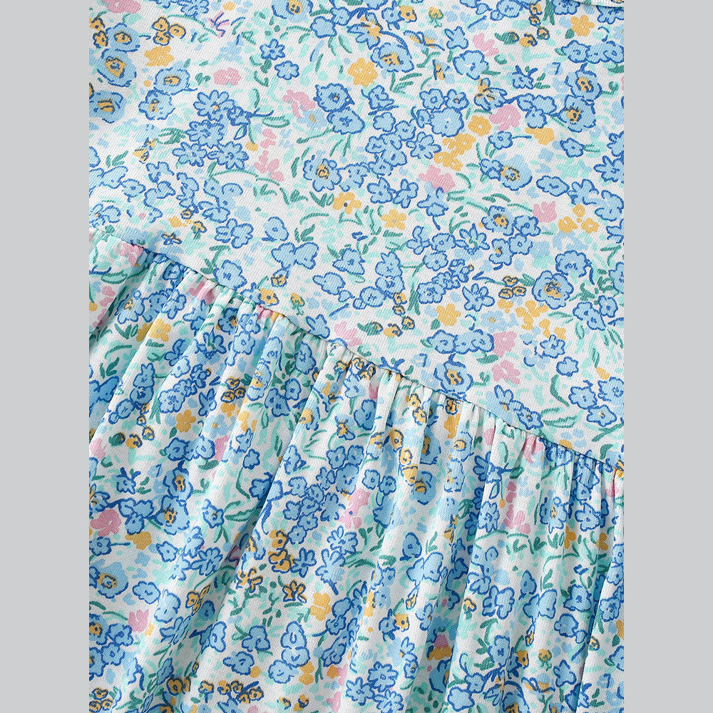 MyKids-USA® Baby Kids Girls Short Sleeves Floral Pattern Dress-2