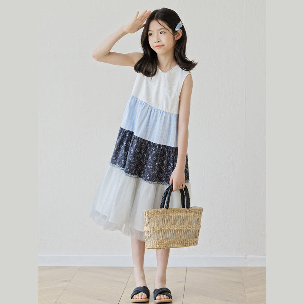 MyKids-USA® Sleeveless Color Patchwork Dress for Stylish Girls-4