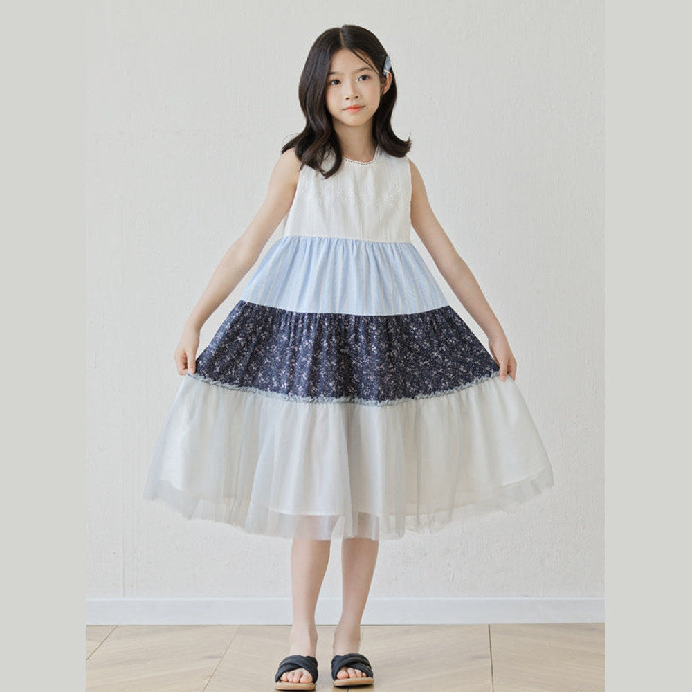 MyKids-USA® Sleeveless Color Patchwork Dress for Stylish Girls-1