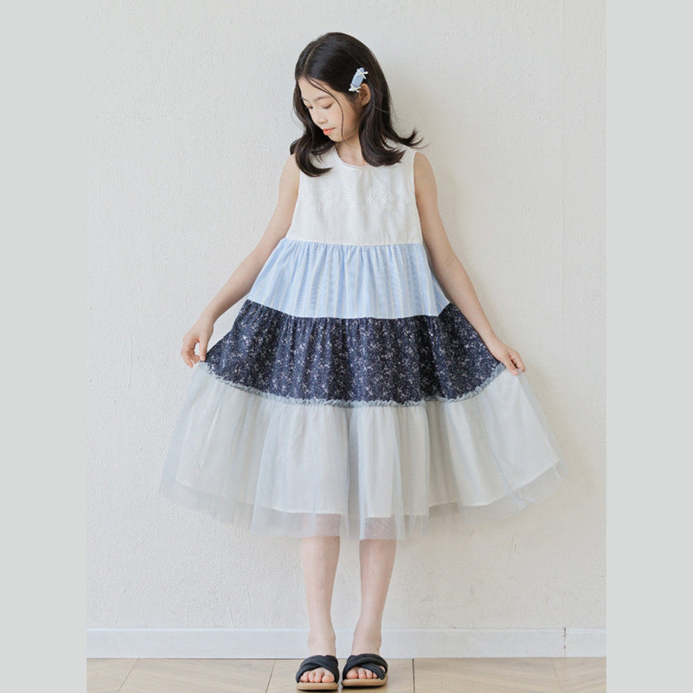 MyKids-USA® Sleeveless Color Patchwork Dress for Stylish Girls-3
