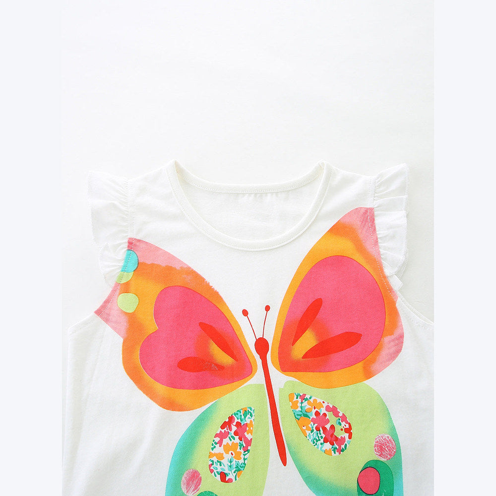 MyKids-USA® Baby Kids Fruits and Animals Cartoon Pattern T-shirt Clothing Set for Girls-2